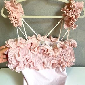 Free people pink peony body suit